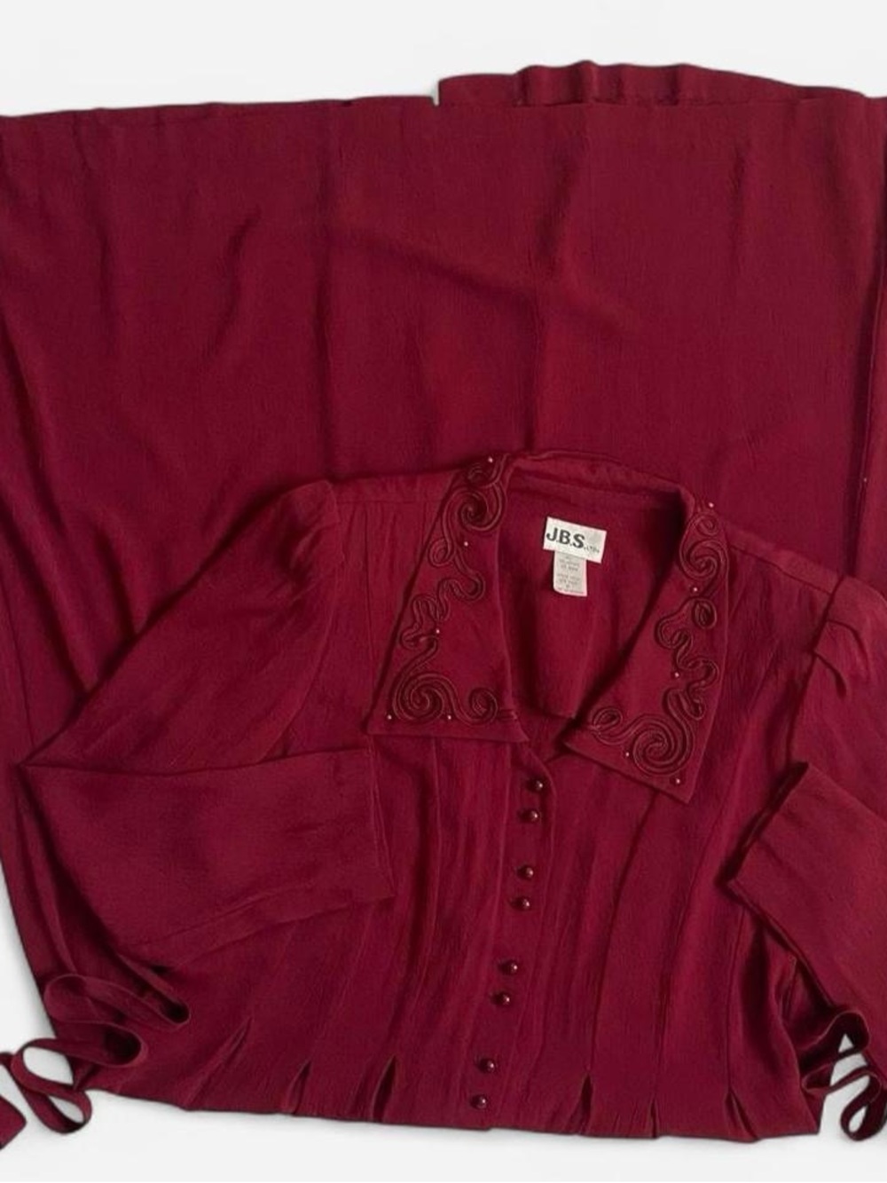 Vintage 90s dark red long sleeve maxi dress
